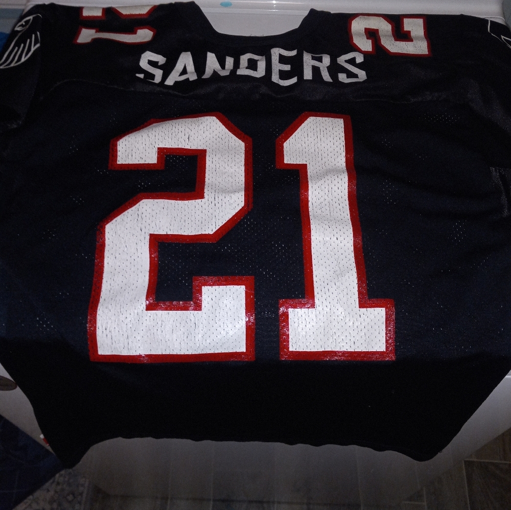 VINTAGE NFL DEION SANDERS JERSEY SIZE LARGE ATLANTA FALCONS